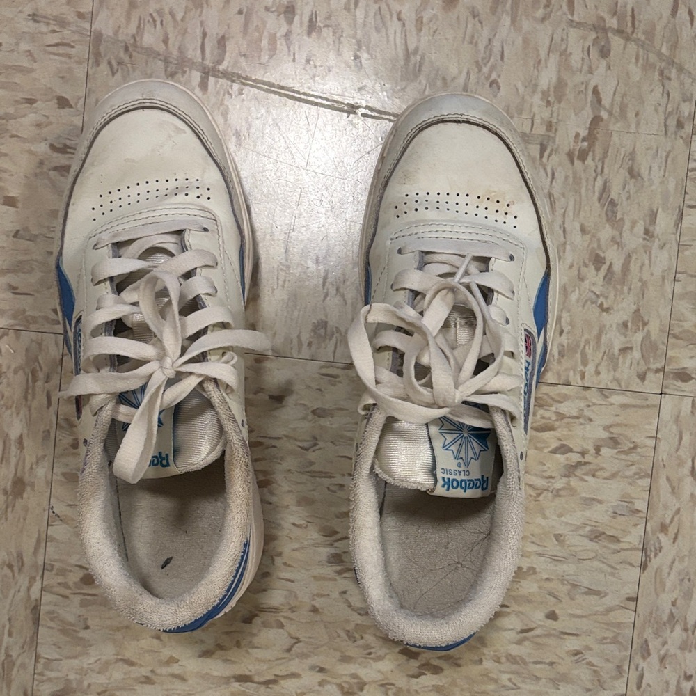 Reebok Women's White and Blue Sneakers